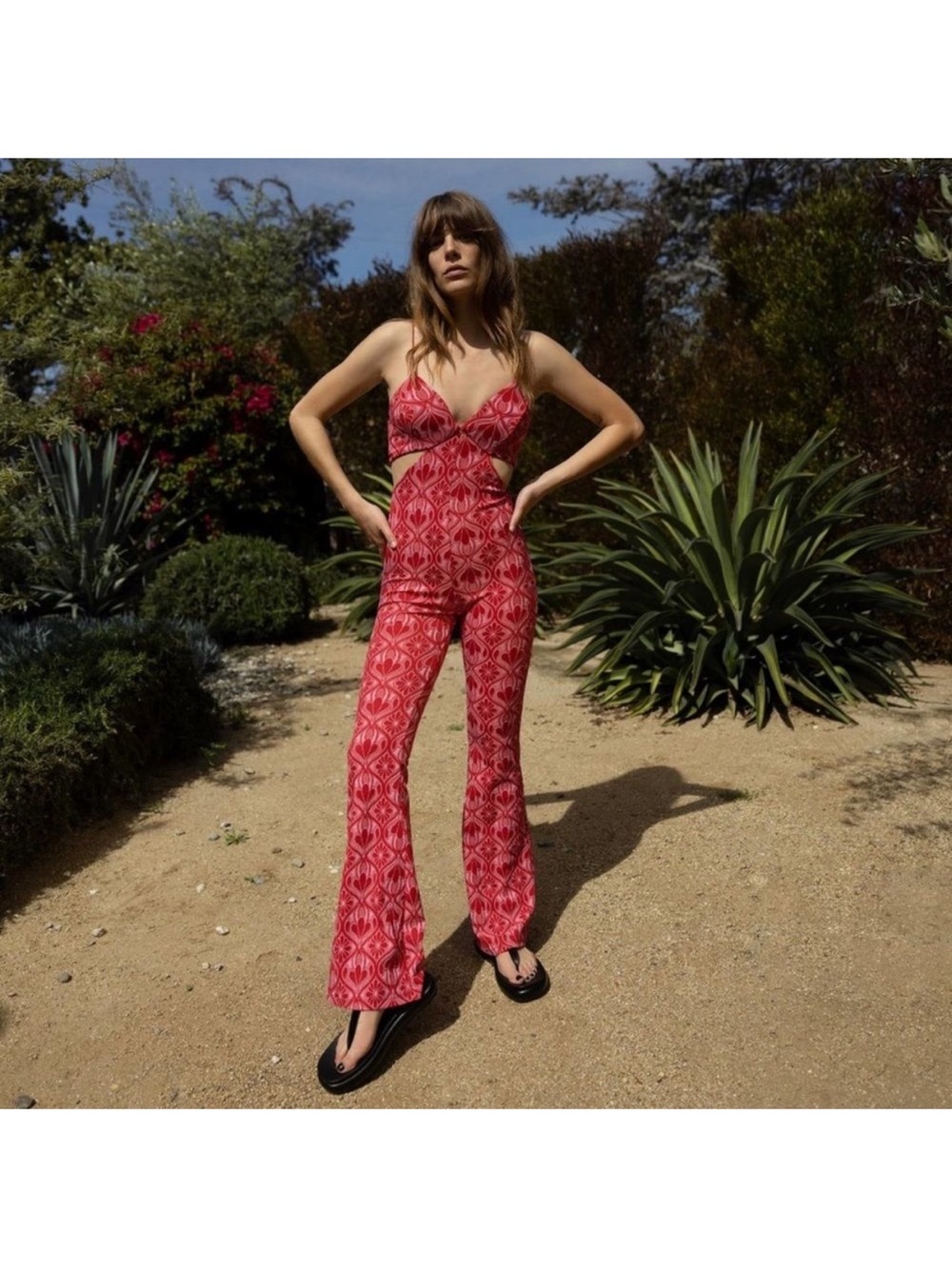 Zara Jaquard Cut Out Jumpsujt